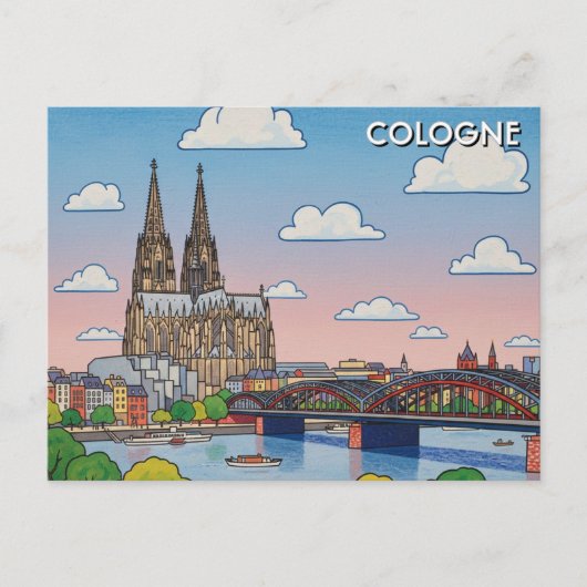 Cologne Cathedral Germany Night Travel Briefkaart (Voorkant)