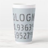Cologne Latitude Longitude-coördinaten Latte Mok (Voorkant)