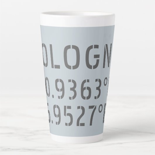 Cologne Latitude Longitude-coördinaten Latte Mok (Voorkant)