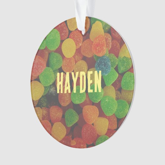 Cololrful Gumdrops Personalised Ornament (voorkant)