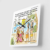 Colomb immigre en Amérique Horloge murale drôle (Angle)