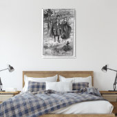 Colomba en haar broer naast de vader canvas afdruk (Insitu (Slaapkamer))
