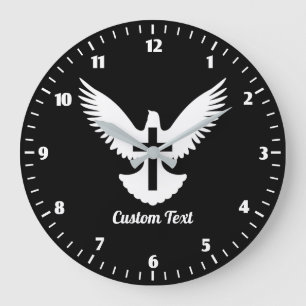 Colombe avec grande horloge de croix