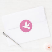 colombe blanche avec sticker ruban rose (Enveloppe)