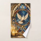 Colombe de Noël en vitrail (Serviette à main)
