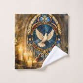 Colombe de Noël en vitrail (Gant de toilette)