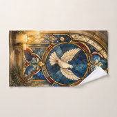 Colombe de Noël en vitrail (Serviette à main)