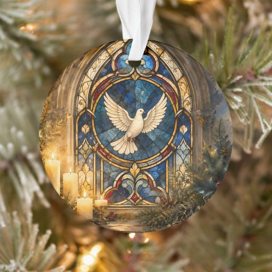 Colombe de Noël en vitrail (Arbre)