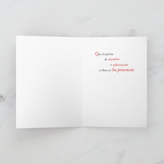 Colombe espagnole de carte de confirmation, bible, (Intérieur)