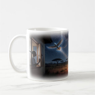 Colombe étoilée de l'espoir dans un mug de nuit de