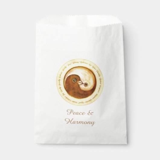 Colombe Harmomy de YinYang d'or de SACS de FAVEUR (Devant)
