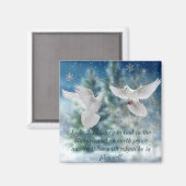 colombes de la paix Luke 2:14 aimant de Noël (Recto/Verso)