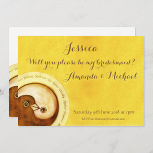 colombes d'or INVITATION BRIDESMAID personnalisabl