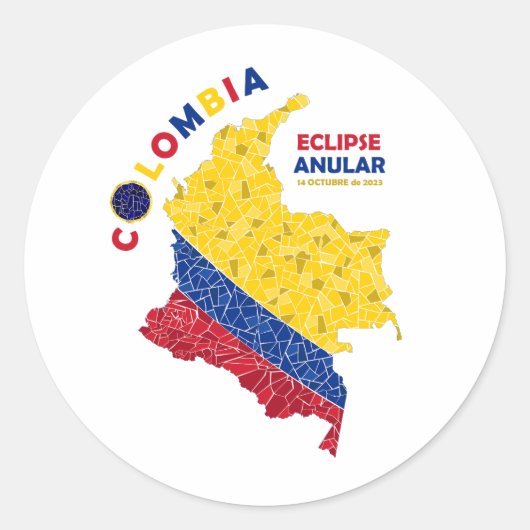 Colombia Annular Eclipse Round Sticker (Voorkant)