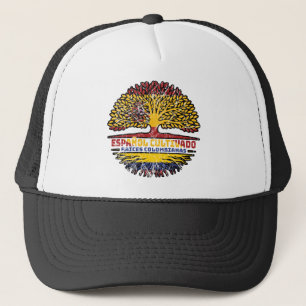 Colombia Colombiaans Spanje: vlag van Spaanse boom Trucker Pet