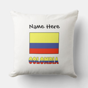 Colombia Colombiaanse Vlag Zwart Personalisatie Kussen
