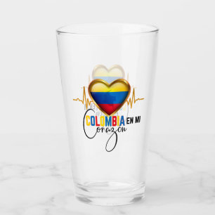 Colombia en mi Corazon Colombiaanse Pride Glas