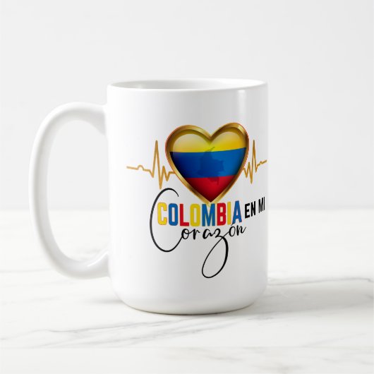 Colombia en mi Corazon Colombiaanse Pride Koffiemok (Links)