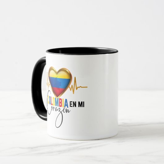 Colombia en mi Corazon Colombiaanse Pride Mok (Voorkant links)