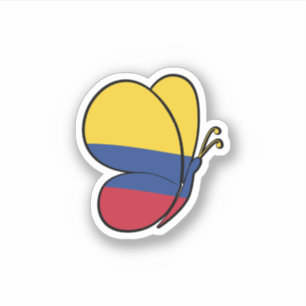 Colombia-Flag-Butterfly-Decal-Sticker Sticker