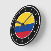Colombia Flag Elegant Ronde Klok (Hoek)