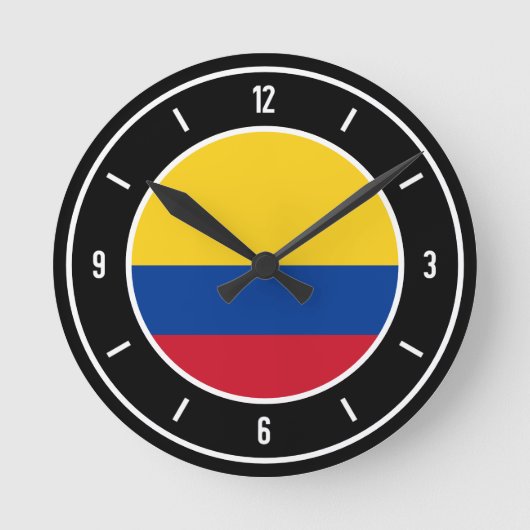 Colombia Flag Elegant Ronde Klok (Voorkant)