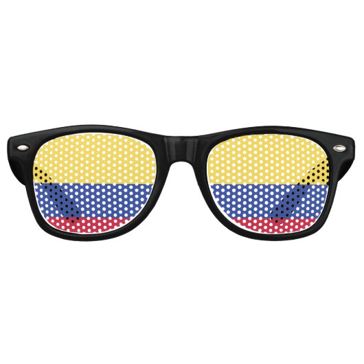 Colombia Flag Emblem Retro Zonnebril (Voorkant)