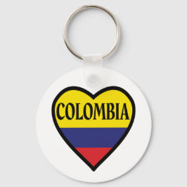 Colombia Flag Heart Keychain