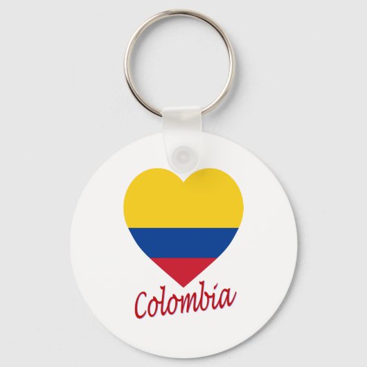 Colombia Flag Heart Sleutelhanger (Voorkant)