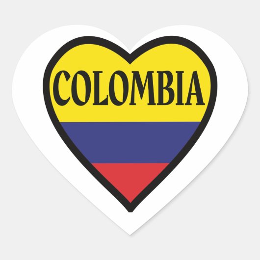 Colombia Flag Heart Sticker (Voorkant)