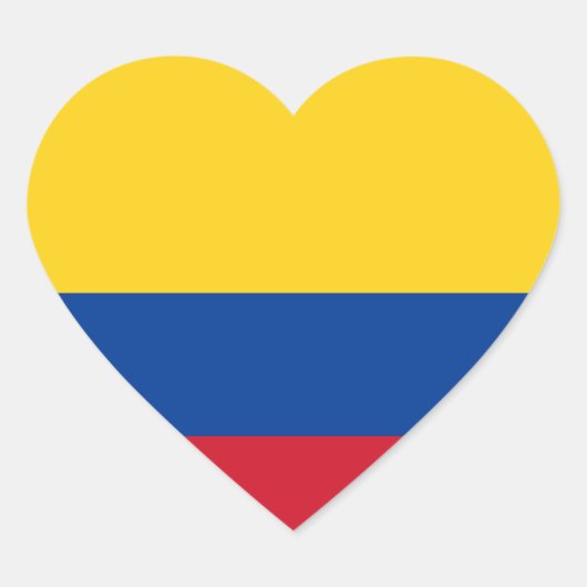 Colombia Flag Heart Sticker (Voorkant)
