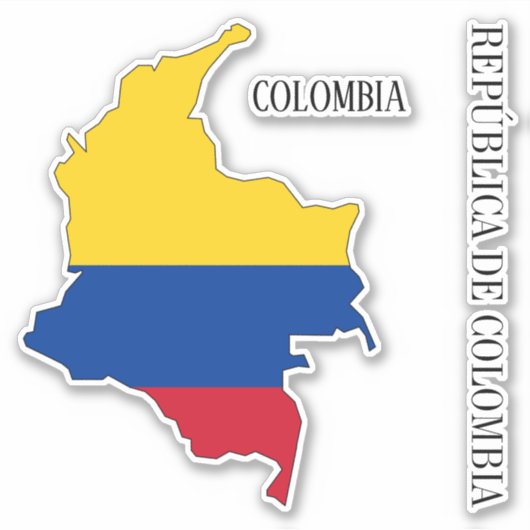 Colombia Flag Map Sticker (Voorkant)