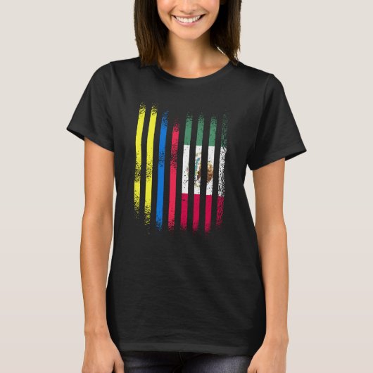 Colombia Flag Mexico Grown Country Flags Stripes T-shirt (Voorkant)