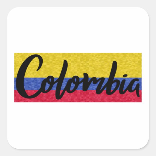Colombia Flag Pixel Lettering Sticker (Voorkant)