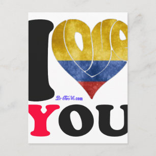 COLOMBIA FLAGS I LIVE YOUCUSTOMIZABLE PRODUCTEN BRIEFKAART