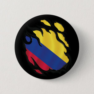 Colombia Geripte vlag Ronde Button 5,7 Cm