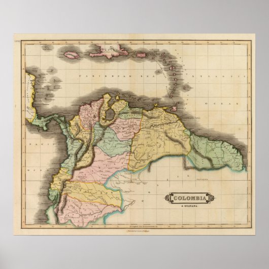 Colombia, Guayana Poster (Voorkant)