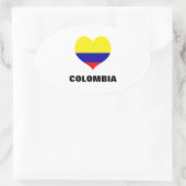 Colombia hart ovale stickers (Tas)