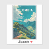 Colombia Illustration Travel Art Vintage Sticker (Vel)