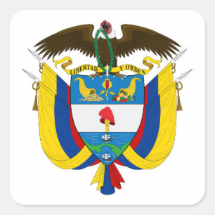 Colombia land wapen wapenschild symbool embleem vl vierkante sticker