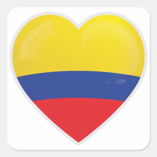 Colombia Liefde Icon Vierkante Sticker (Voorkant)