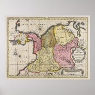 Colombia Map (1719) Poster