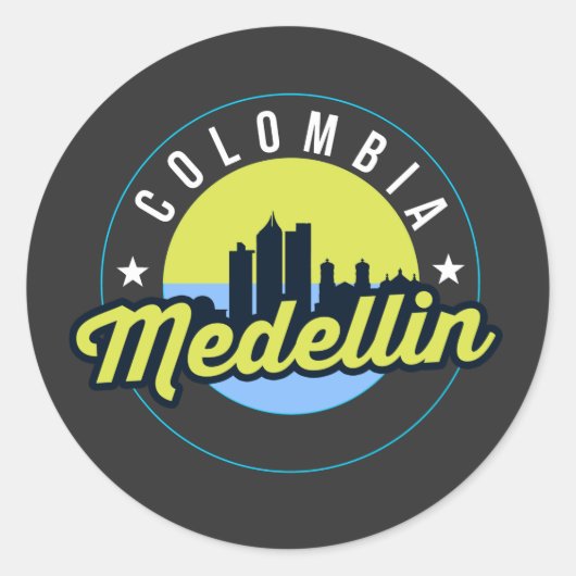 Colombia Medellin Cityscape Sticker (Voorkant)