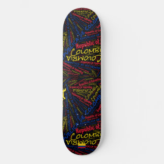 Colombia Nationaal Eergevoel Wordcloud Skateboard