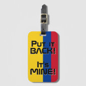 Colombia National Flag Funny Patriotic Bagagelabel (Voorkant (verticaal))