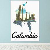 Colombia-plattegrond Canvas Afdruk (Insitu (Houten vloer))