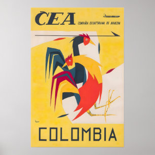 Colombia Reisposter Colombiaanse Kunstprint Poster