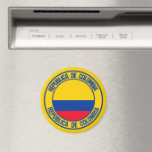 Colombia Round Emblem Magneet (Insitu (Vaatwasser))