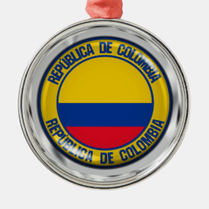 Colombia Round Emblem Metalen Ornament