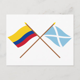 Colombia & San Andrés y Providencia Crossed Flags Briefkaart